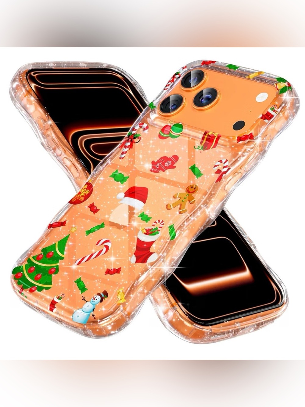 Holiday Print CLEAR Shockproof Case for iPhone 17 Pro Max NWT 📱❤️🎄